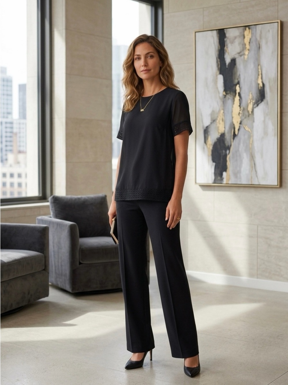 MICHAEL KORS Broderie anglaise blouse